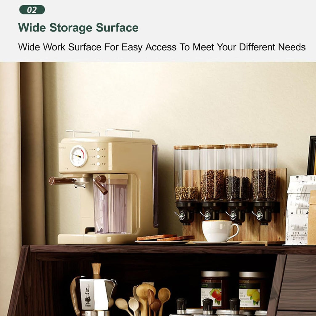 Storage Cabinet with Drawer - Tall Freestanding Kitchen Pantry Cupboard for Dining Room and Living Room, Assembly Required