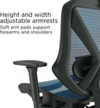 STAPLES Ergonomic Task Chair, Mesh, Ergonomic, Lumbar Support, Blue