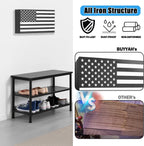 American Flag Gun Concealment Case, 19.7" x 11.8" x 4.9" American Flag Wall Hanging Concealed Gun Cabinet, Combination Lock All Iron Frame for Police Gift
