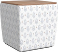 HomePop 19" Storage Ottoman with Wood Top - Sage Paisley Medallion Cream