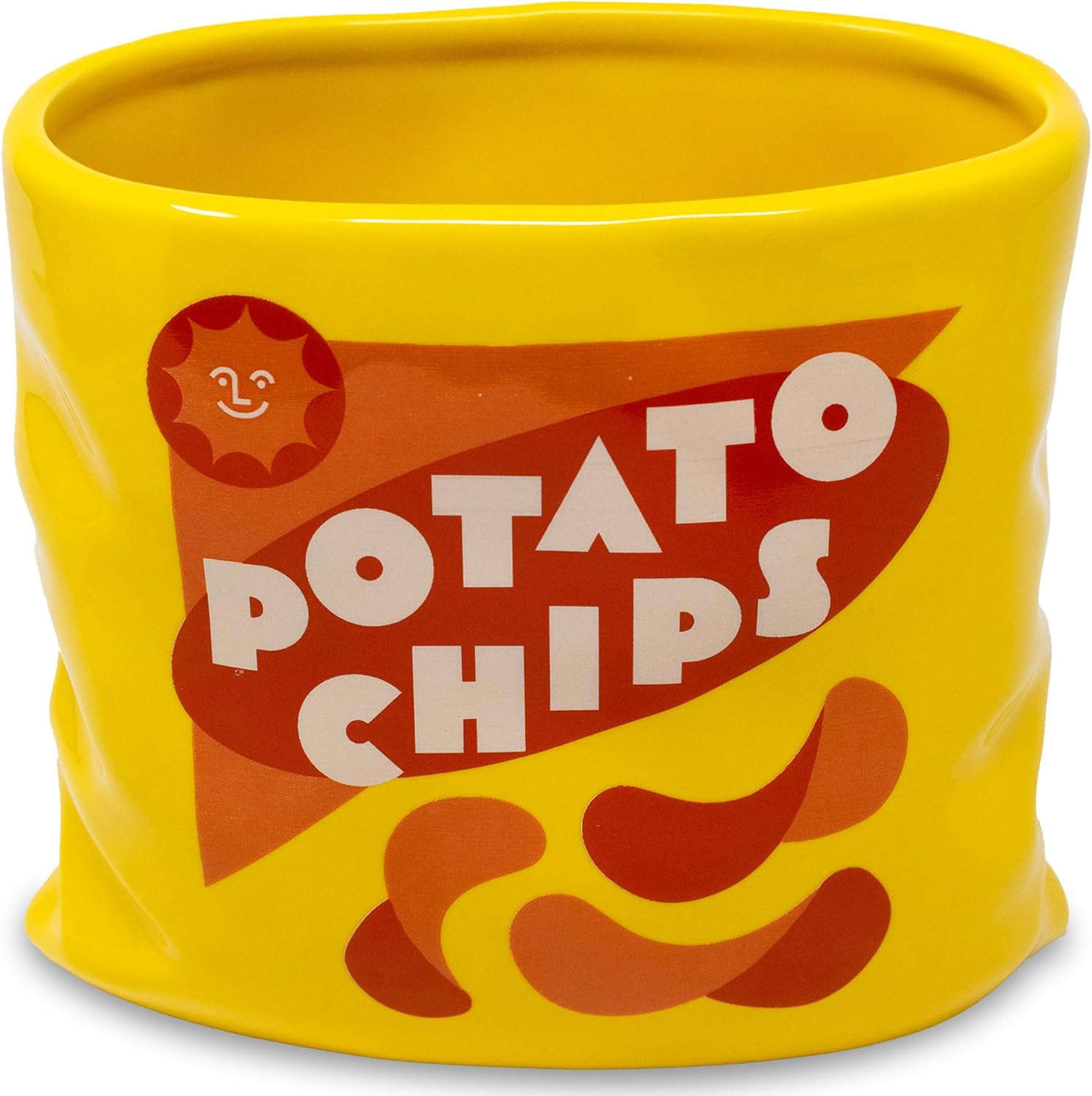 ban.do Vintage Inspired Potato Chips Bag Vase, Decorative Ceramic Vase, Large Flower Vase, Unique Potato Chip Decor for Home/Kitchen/Office