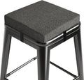Bar Stool Cushions Square 12" x 12" Small Cushions for Bar Stools with Ties Small Seat Pads with Washable Cover 1 Piece Dark Grey