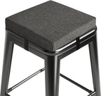 Bar Stool Cushions Square 12" x 12" Small Cushions for Bar Stools with Ties Small Seat Pads with Washable Cover 1 Piece Dark Grey