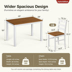 Sophia & William 5 Piece Dining Table Set for 4, Wood Kitchen Table and Chairs,Space-Saving Farmhouse Dining Sets,Walnut & White