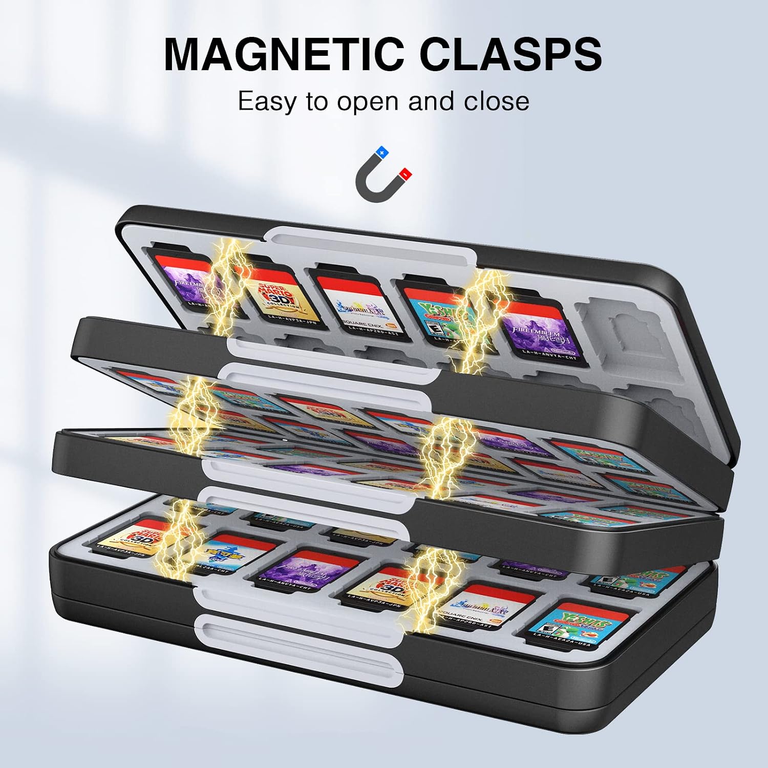 HEIYING Game Card Case Holder Compatible with Nintendo Switch 2/OLED /Lite ,Portable Memory Card Storage Case with 96 Games Cards Slots and 24 Micro SD Cards Slots
