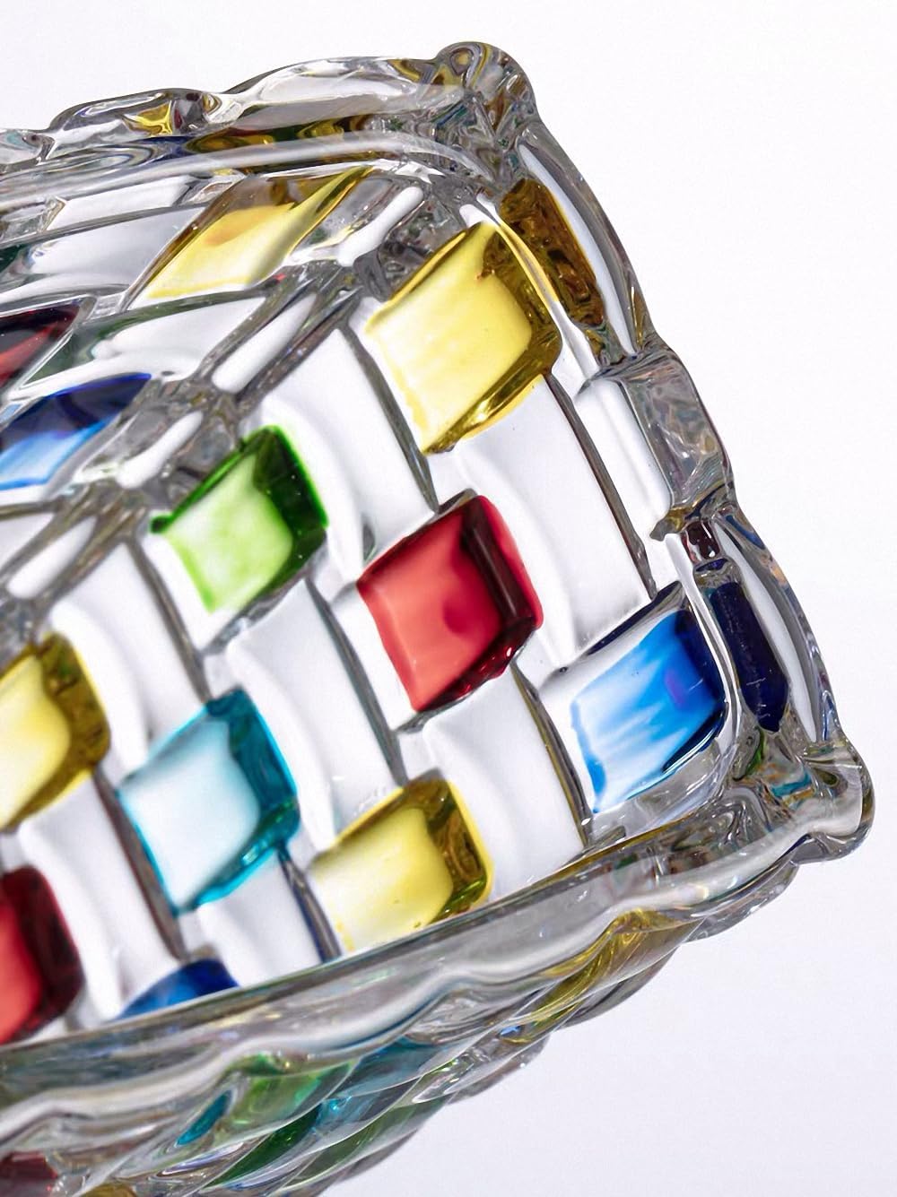Magcolor Hand Painted Colorful Woven Glass Vase -Crystal Flower Vase- 7.7 inch, Glass Plant Vase for Floral Arrangements, Centerpieces, Weddings, Housewarming, Centerpiece Home Deco
