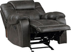 Lexicon Manual Glider Recliner Chair, Polished Microfiber Upholstered Manual Tab Pull Reclining Nursery Chair for Living Room, Pillow Top Armrest, Padded Headrest, Easy Assembly, Chocolate