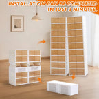 Collapsible Shoe Rack Organizer Foldable Shoe Cabinet with Doors, Large Plastic Folding Shoe Cabinet, Easy Assembly Shoe Shelves Organizer for Entryway (9Tiers,2Groups,36Pairs)