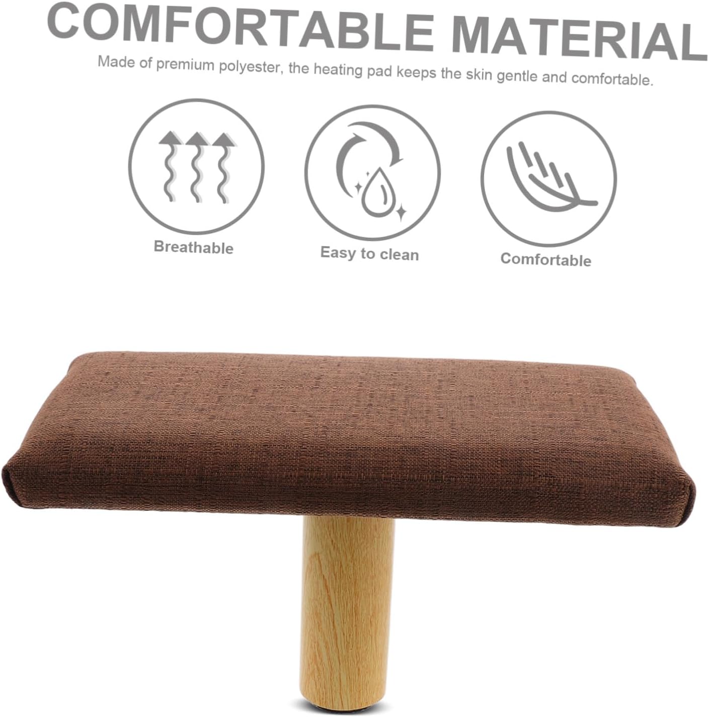 Wooden Bench with Cushion, Small Portable Prayer Stool for Adults Under 150cm, Balance Chair for Home, Travel, and Mindfulness Practice