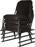 Yamazen YSSC-53M-4P (BK/BK) Stacking Chair, Thick, 2.0 inches (5 cm), Spacious Size, Easy to Sit Down, Mesh Fabric, Scratch Resistant, Finished Product, Black/Black, Set of 4, Work from Home