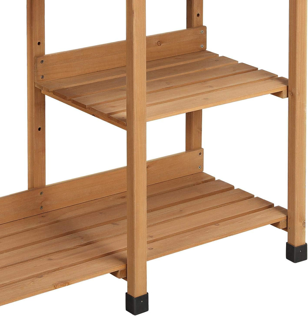 Topeakmart 45.2x17.7x47.6'' (LxWxH) Potting Benches Outdoor Garden Potting Table Work Bench with Removable Sink Drawer Rack Shelves Work Station, Wood