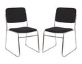 OEF Furnishings OEF8660/2 Commercial-Grade Fabric Padded Stack Chair (Black, 2-Pack)