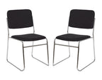 OEF Furnishings OEF8660/2 Commercial-Grade Fabric Padded Stack Chair (Black, 2-Pack)