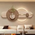 3D Wall Decor Hanging Mural with LED Light, Sandstone Decor Wall Art Painting with Hydroponic Space, Plug-in Power Supply Landscape Wall Sculptures