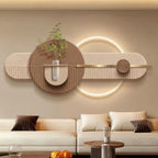 3D Wall Decor Hanging Mural with LED Light, Sandstone Decor Wall Art Painting with Hydroponic Space, Plug-in Power Supply Landscape Wall Sculptures