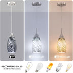 Viinew Mini Glass Pendant Light 4.72" with Handblown Black Gray Marble Art Glass Hanging Light 3-Pack Oval Ceiling Hanging Light Fixture for Dining Room Kitchen Island Cafe Foyer Hallway