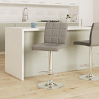 Leopard Modern Square PU Leather Adjustable Bar Stools with Back,Square Back Bar Stools, Counter Height Swivel Stool, 1 Chair (Light Grey)