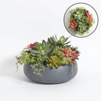 CG Hunter Faux Succulent Arrangement, Premium Artificial Indoor Plant Enhances Interior Design, Display on Any Surface in Your Home Adding an Inviting Touch of Nature, Grey Planter Pot Included