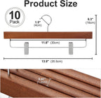 TOPIA HANGER Lotus Wood Pants Hangers, Walnut Wooden Skirt Short Jeans Trouser Hanger with Smooth Surface 360° Swivel Hook Anti Rust 2 Adjustable Clips, 10 Pack CT10PWA