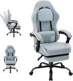 Shintenchi Gaming Chair, Ergonomic Office Chair with Footrest, Lumbar Support and Linkage Armrests, Swive Home Video Game Chairs for Adults, Blue