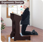 Prayer Bench Kneeler, Wooden Prayer Kneeler for Home, Prayer Bench for Kneeling at Home, Church Prayer Bench Stool Table with Cushion