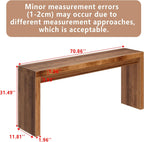 70 Inch Long Entryway Table, Narrow Console Table for Foyer Hallway Living Room, 11.8'' Wide Table with Sturdy Structure, 31.5" Tall Sofa Table for Entry Way Decor & Storage, Burly Wood