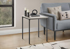 Monarch Specialties I 3826 Accent Table, 22" H, Side Table, End, Small, Nightstand, Square, Bedroom, Living Room, Washed Oak Laminate, Black Metal, Contemporary