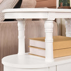Narrow End Side Table with 2 Storage Drawers and Open Shelf, Retro Vintage Slim Sofa Beside Table, Solid Wood 11.4"W Telephone Table for Living Room, Small Corner, No-Tools Assembly White BG-A508-WT