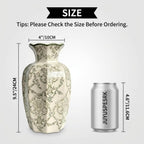 Chinoiserie Ceramic Vase,Green and White Vase,Vintage Vases,Flower Vase for Centerpiece,Chinese Cute Vases for Living Room, Office,Home Decor,French Country Decor (Green White, Large)