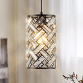 Black Crystal Pendant Light Fixture Modern Mini Chandelier Hanging Light for Kitchen Island, Dining Room, Bedroom, Hallway, Living Room, Porch