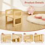 FUNLIO Height Adjustable Montessori Weaning Chair for Age 1-3, Quality Solid Wooden Chair, for Eating/Reading/Playing,Montessori Furniture with CPC Certified - Natural