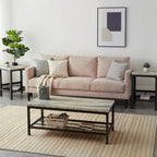 Coffee Table Set of 3,Industrial Coffee Table and 2 End Side Tables,Easy Assembly Coffee and End Tables Sets with Metal Legs, for Office, Living Room and Apartment (Grey)