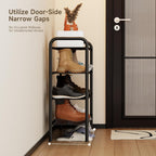 Shoe Rack,Long Shoe Organizer for Closet,Wide Shoe Storage for Entryway,4 Tier Sturdy Metal Free Standing Shoe Shelf