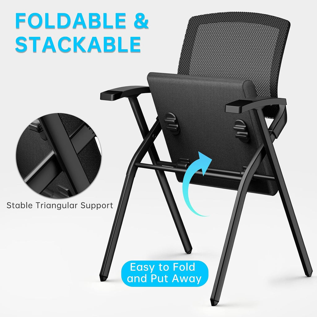 Folding Office Chair, Stackable & Breathable Mesh Back for Conference, Seminar, Training, Reception,No Assembly Required