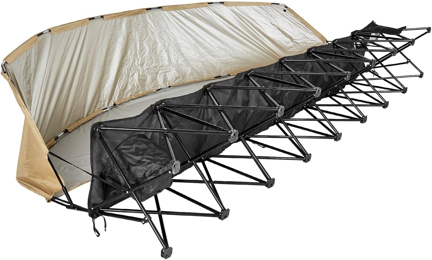 Lightweight 6-Person Folding Bench with Storage Pockets, Cup Holders, Sunshade and Carrying Bag for Soccer, Baseball, Camping