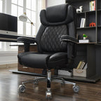 Big and Tall Office Chair 650lbs,Heavy Duty Office Chairs with Dual Rubber Wheels,Extra Wide Desk Chair,Adjustable Ergonomic Lumbar Support,High Back Rocking Computer Chair for Heavy People