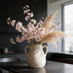 MILÖNGA Ceramic Vase Raw Terracotta Vase for Centerpieces,Modern Farmhouse Rustic Vintage Flower Vase for Pottery Barn Home Decor,Living Room,Kitchen Bedroom (Off-White, 7.5 Inches)
