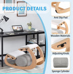 Adjustable Kneeling Chair, Wooden Ergonomic Chair Knee Chair Posture Chair - Improve Your Posture with an Angled Seat for Home,Office (Wood Color+ Pads)