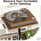 Bikoney Botanical Record Player Stand,Vinyl Record Storage Holder with Plant Stand, Vintage Turntable Stand Table with Record Album Display Shelf,Unique Record Console Cabinet,Mid Century Modern Wood