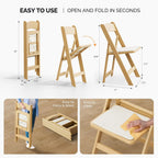 VINGLI Resin Folding Chairs with Cushion, Foldable Plastic Chair with Comfortable Padded Seats, Perfect for Event Party Indoor Outdoor, Natural, 8 PC