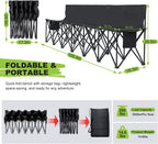 NAIZEA 6-Seat Sports Bench, Folding Bench Chair Sideline Benches with Back, Stadium Seats Camping Chairs Portable Team Benches for Soccer & Football Sidelines, Tailgating, Camping & Events,2 Pack