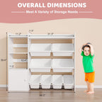 Xilingol Kids Toy Storage Organizer, 4-Tier Toy Organizers W/8 Removable Storage Bins, Kid Bookshelf and Toy Storage for Study Room, Bedroom, Kids Room, Classroom, Nursery