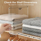SortNStore Shelf Dividers for Closet Organization: 12" Tall x 12" Deep, Taller Adhesive Separators Features Acrylic Material and Provides Storage for Clothes and Purses in Bedroom Cabinets(8-Pack)