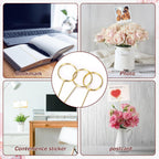 20Pcs Place Card Holder, Metal Floral Place Card Holder, Gold Table Number Holders, Round Shape Flower Pick Clips, Gold Metal Card Picture Holder Pick, Floral Gift Card Holder Clips for Wedding P