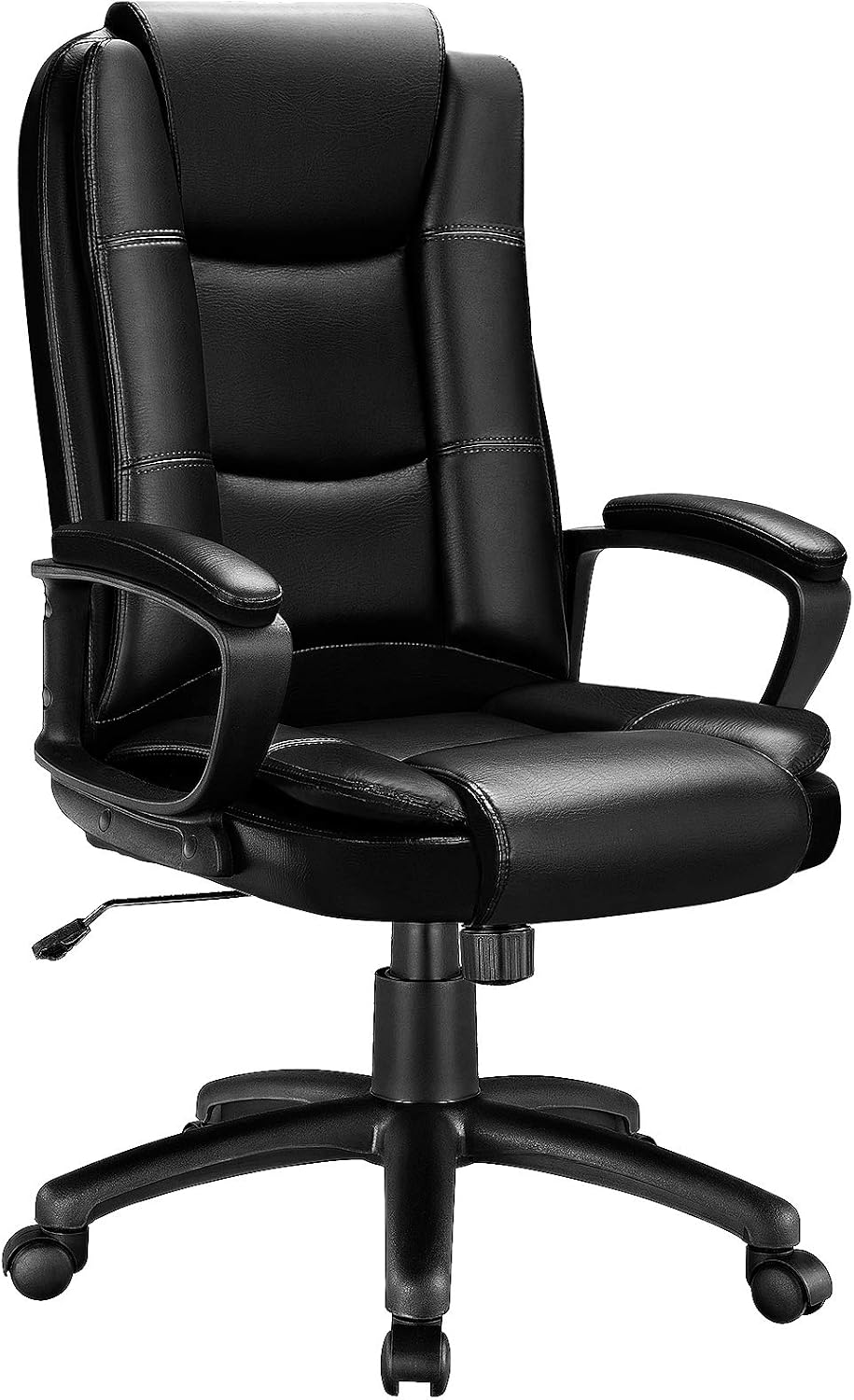 OFIKA Office Chair Computer Desk Chair Gaming - Ergonomic High Back Cushion Lumbar Support with Wheels Comfortable Black Leather Racing Seat Adjustable Swivel Rolling Home Executive (Black)
