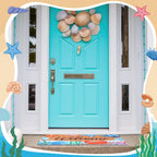 Booson 2 Pcs Welcome Mat Front Door Coastal Beach Coir Doormat Starfish Seashell Non Slip Entrance Door Rugs for Summer Outdoor Indoor Holiday Home Bathroom Decoration 29.5 x 15.8 inch