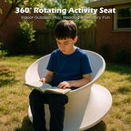 360° Rotating Gyro Spun Chair – Ergonomic Spinning Swivel Chair for Kids, Durable, Modern Indoor/Outdoor Fun Seat (White)