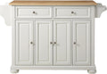 Crosley Furniture Alexandria Wood Top Rolling Kitchen Island Storage Cart, Microwave Stand, Spice Rack, White