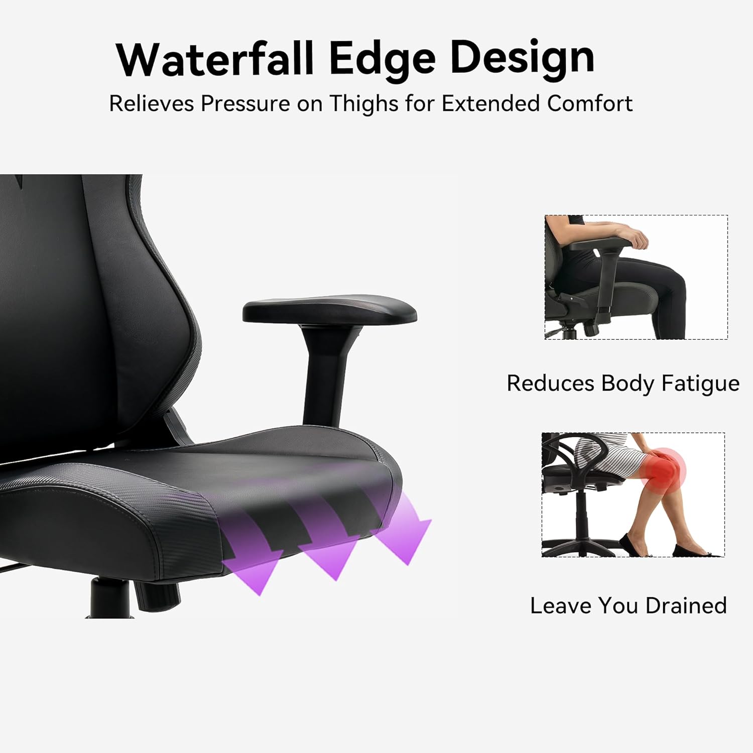 Gaming Chair - High Back Ergonomic Computer Chair with Lumbar Support, Video Game Chair-4D Adjustable Armrests,170° Reclining & 320lb Capacity,PU Leather Office Chair for Adults