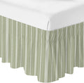 Boho Sage Green Bed Skirt Queen Size 16 Inch Drop, Adjustable & Elastic Wrap Around Bed Skirts Pleated Luxury Dust Ruffles for Twin Full Queen Cal King Base Bed, Minimalist Farmhouse Striped